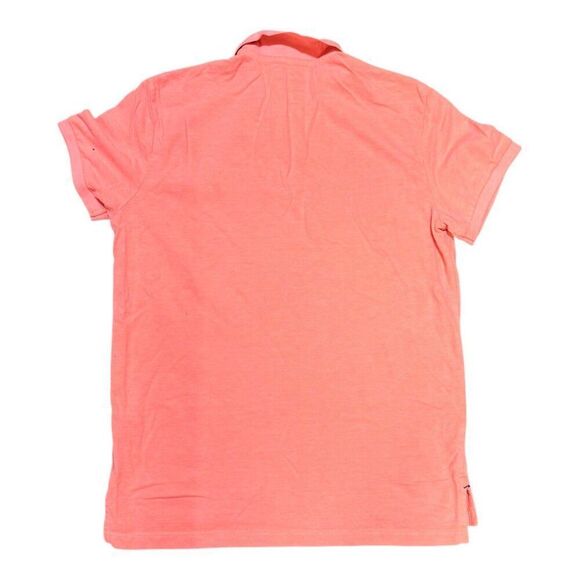American Eagle Outfitters Classic Fit Polo Shirt Coral M Embroidered Large Logo - Picture 5 of 5